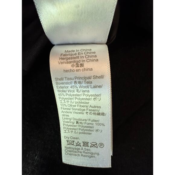 NEW w TAGS J Crew City Coat Black size 2 Gold Zipper Detail 45% Wool - Picture 9 of 9